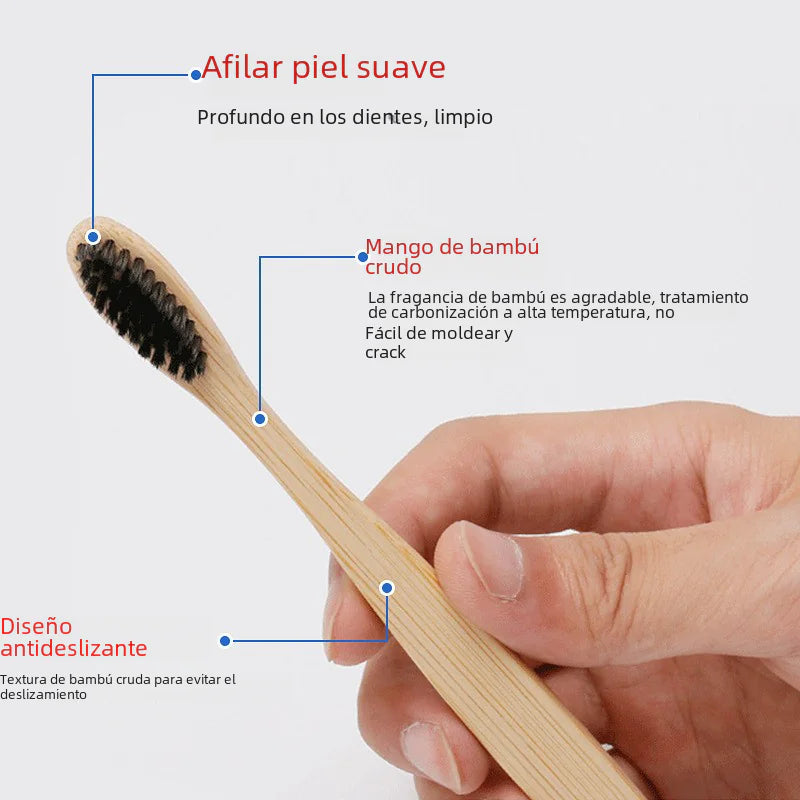 Rainbow Color Bamboo Charcoal Soft Adult Toothbrush