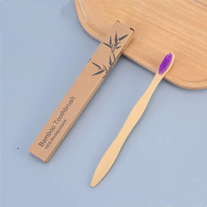 Rainbow Color Bamboo Charcoal Soft Adult Toothbrush