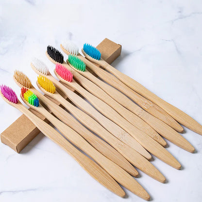 Rainbow Color Bamboo Charcoal Soft Adult Toothbrush