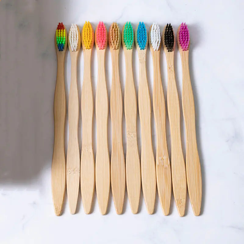 Rainbow Color Bamboo Charcoal Soft Adult Toothbrush
